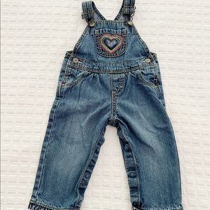 Rainbow Heart Oshkosh Bib Overalls size 12m